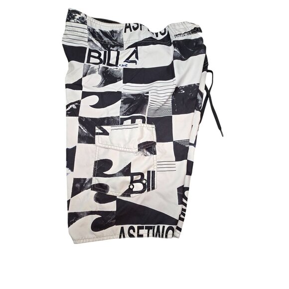 Billabong Board Shorts Checkered Swim Trunks Black & White Surf Size 34 JJ3985 - Picture 4 of 8